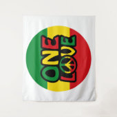 Eine Liebe, Reggae-Design mit Reggaefarben Wandteppich (Vorderseite)
