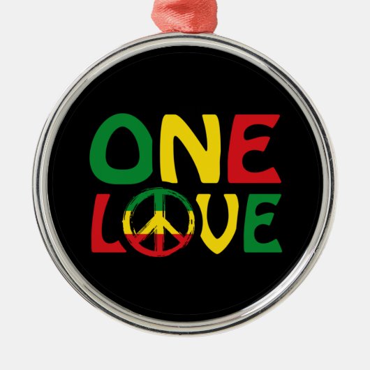 Eine Liebe, Reggae-Design Ornament Aus Metall (Vorne)