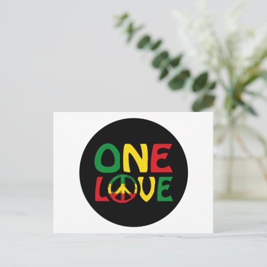 Eine Liebe, Reggae-Design Postkarte (Stehend Vorderseite)
