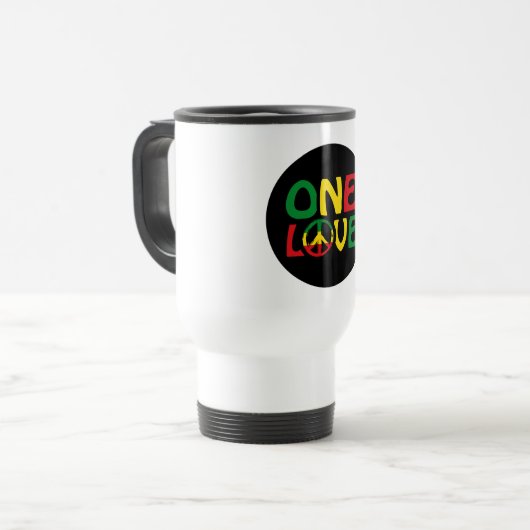 Eine Liebe, Reggae-Design Reisebecher (Vorderseite Links)