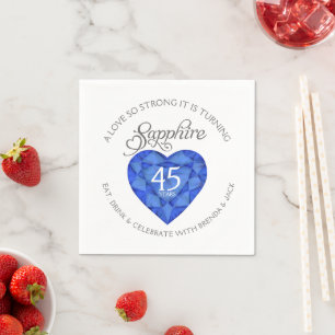 Eine Liebe so stark Saphir Hochzeitsfeier Aquarell Serviette