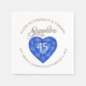 Eine Liebe so stark Saphir Hochzeitsfeier Aquarell Serviette (Vorderseite)