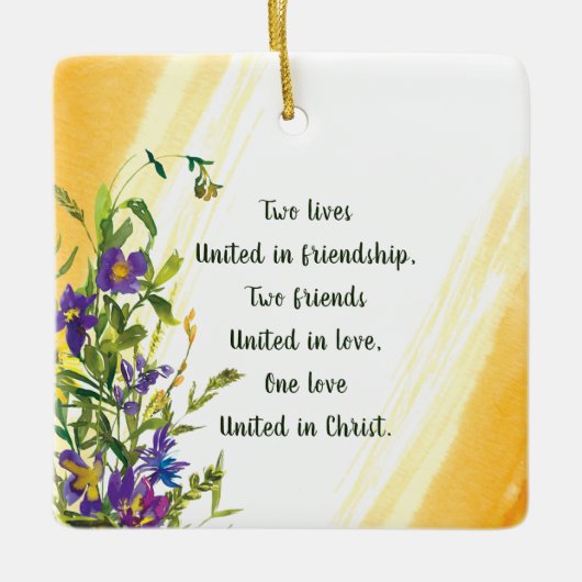 Eine Liebe vereint in Christi Inspiration Zitat Keramikornament (Vorderseite)
