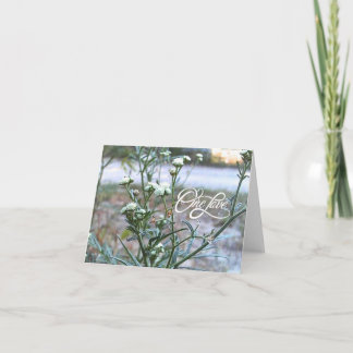 Eine Liebe, weiße Wildblume, Naturkunstkarte Dankeskarte