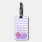 Eine lila Katze und das Gepäckanhänger (Rückseite vertikal)