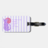 Eine lila Katze und das Gepäckanhänger (Rückseite horizontal)