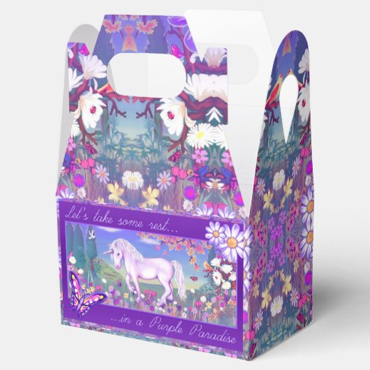 Eine Lila Paradies-Gefälligkeitsbox Geschenkschachtel (Geöffnet)