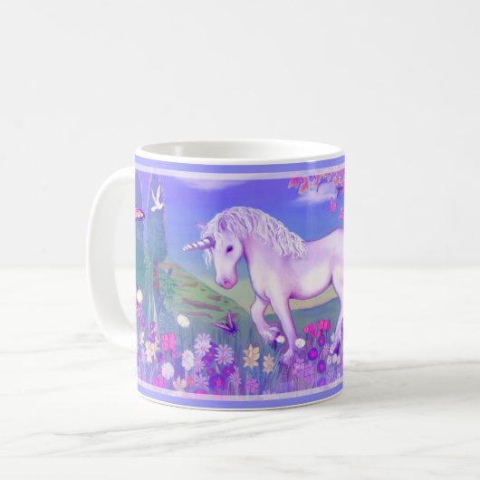 Eine Lila Paradies-Kaffee-Tasse Kaffeetasse (Vorderseite Links)