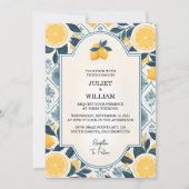 Eine Limone Lemon-Hochzeit mit Arch Food Fun Fruch Einladung (Vorderseite)