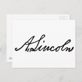 Eine Lincoln-Unterschrift Postkarte (Vorne/Hinten)
