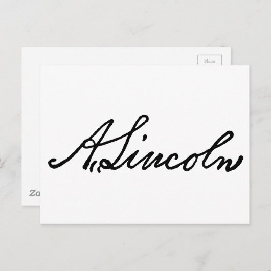 Eine Lincoln-Unterschrift Postkarte (Vorne/Hinten)