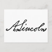 Eine Lincoln-Unterschrift Postkarte (Vorderseite)