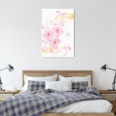 Eine Linie, die mit rosa Blume bespannt ist, färbt Leinwanddruck (Insitu (Schlafzimmer))
