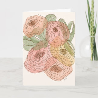 Eine Linie Floral Karte