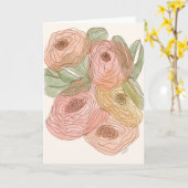 Eine Linie Floral Karte (Gelbe Blume)