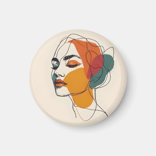Eine Linie Kunst Magnet (Vorne)