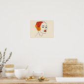 Eine Linie Kunst Poster (Küche)
