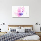 Eine Linie Mädchen facettieren rosa blaue Wolken m Leinwanddruck (Insitu (Schlafzimmer))
