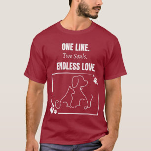 Eine Linie Zwei Seelen Endlose Liebe - T-Shirt