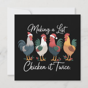 Eine Liste Erstellen, Chicken It Twice Xmas Chicke Feiertagskarte