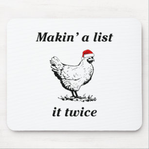 Eine Liste erstellen (Huhn) zweimal - Weihnachtshe Mousepad