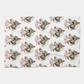 "Eine Liste machen, zweimal hüpfen" - Weihnachten Geschirrtuch (Horizontal)