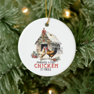 "Eine Liste machen, zweimal hüpfen" - Weihnachten Keramik Ornament