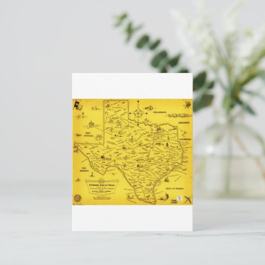 Eine Literaturkarte von Texas von Dallas Pub Lib ( Postkarte (Stehend Vorderseite)