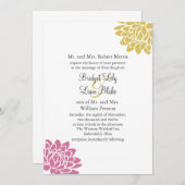 Eine Lotos-Blumen-Hochzeits-Einladung 2 (Gelb) Einladung (Vorne/Hinten)