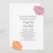 Eine Lotos-Blumen-Hochzeits-Einladung 2 (Orange) Einladung (Vorne/Hinten)