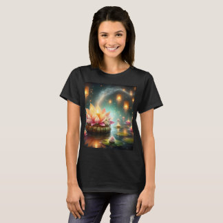 Eine Lotus-Blume schwimmt im Wasser mit T-Shirt