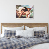 Eine Löwe attackiert ein Pferdegemälde -17620 Leinwanddruck (Insitu (Schlafzimmer))
