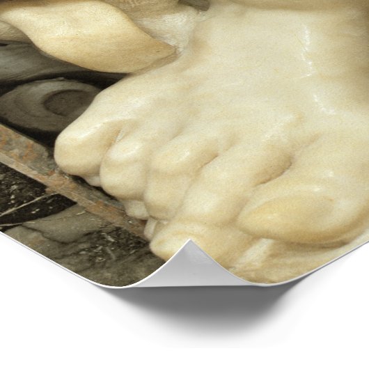 Eine Löwe leckt Daniel am Fuß Poster (Ecke)