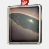 Eine Lücke in einem protoplanetären oder planetenb Silbernes Ornament (Links)