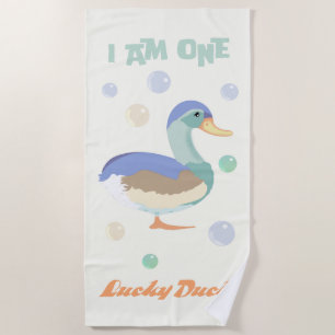Eine Lucky Duck & Bubbles, süß gelb Strandtuch