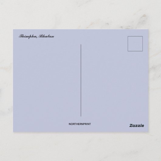 Eine Luftaufnahme von Thimphu Bhutan Postkarte (Rückseite)