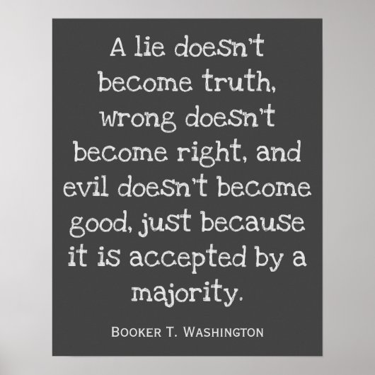 Eine Lüge wird nicht zum Wahrheitsplakat Poster (Vorne)