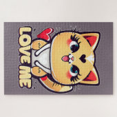 Eine lustige Chibi-Katze voller Liebe Puzzle (Horizontal)