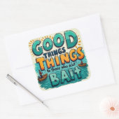 Eine lustige Erinnerung des Fischens Quadratischer Aufkleber (Umschlag)