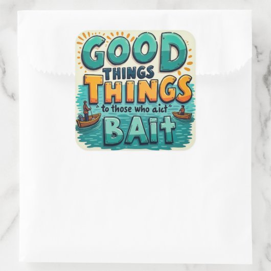 Eine lustige Erinnerung des Fischens Quadratischer Aufkleber (Tasche)