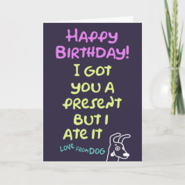 Eine lustige Geburtstagskarte vom Hund, editierbar Karte
