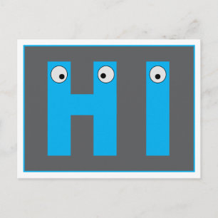 Eine lustige Hallo-Postkarte mit Cartoon-Augen Feiertagspostkarte