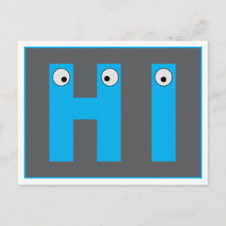 Eine lustige Hallo-Postkarte mit Cartoon-Augen Feiertagspostkarte