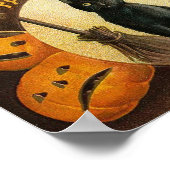Eine lustige Halloween-Cat-Karte Poster (Ecke)