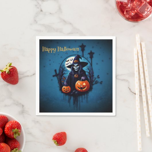 Eine lustige Halloween-Szene Serviette (Beispiel)