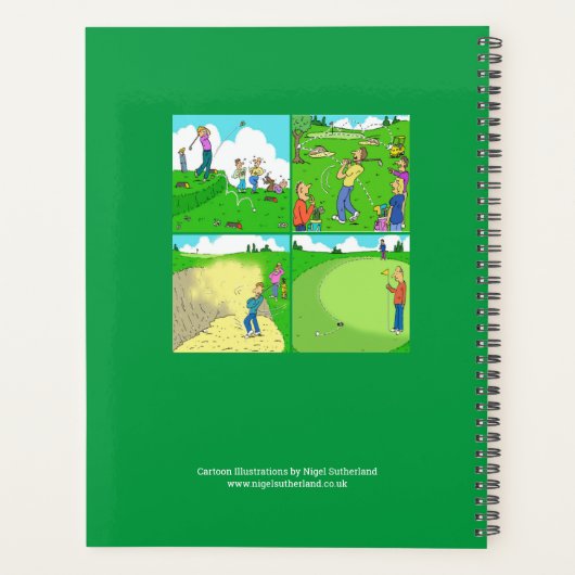 Eine lustige Illustration von Golfspielern. Golfsp Planer (Rückseite)