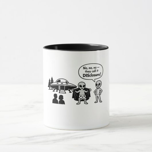 Eine lustige Interpretation der Disclosure-Bewegun Tasse (Zentrum)