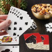 Eine lustige Katze Kätzchen spielerisch Deck rot s Spielkarten (In Situ)