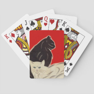 Eine lustige Katze Kätzchen spielerisch Deck rot s Spielkarten