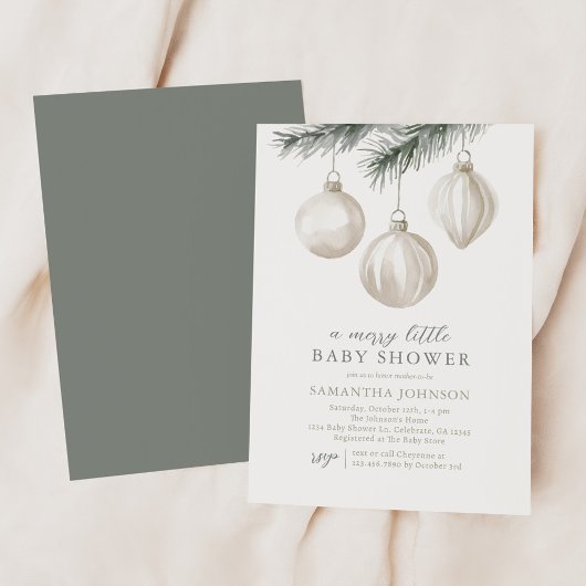 Eine lustige kleine Baby Dusche Weihnachtsschmuck Einladung